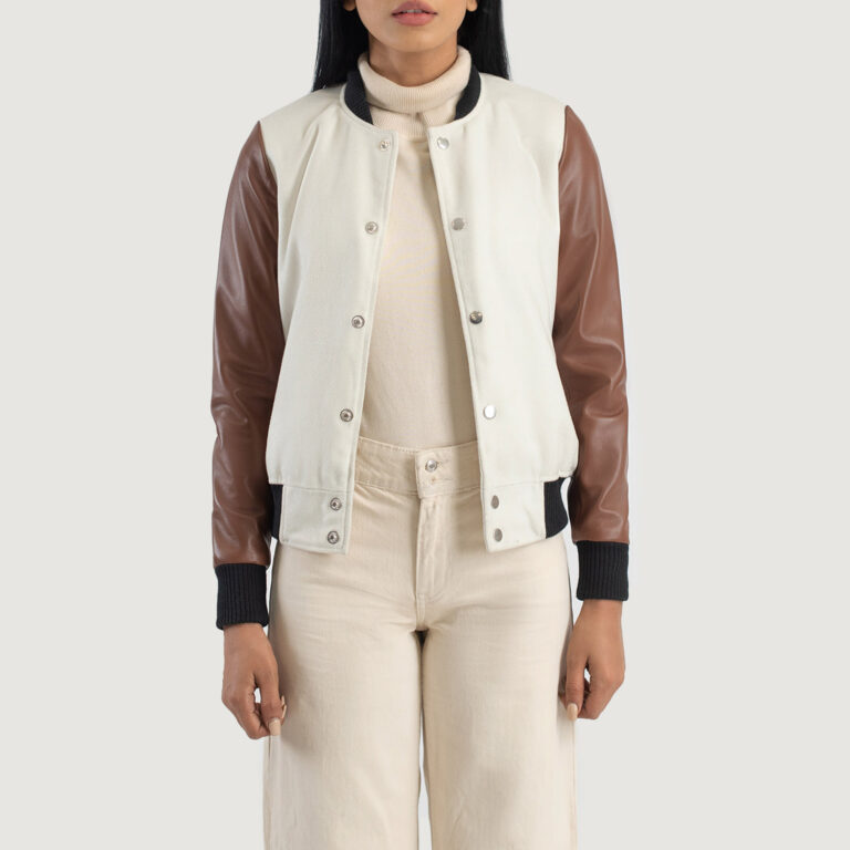 Womens Savant Brown Hybrid Varsity Jacket Open Front-4-1686936305222